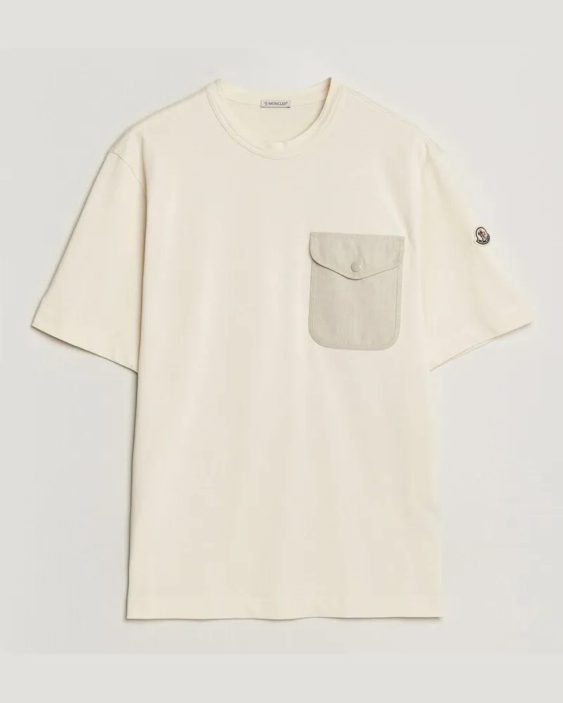 Moncler Oversize Pocket T-Shirt Off White Weiß