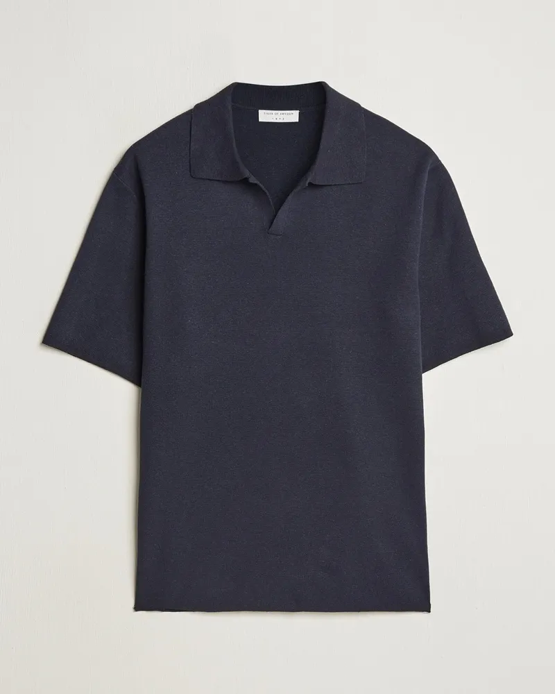 Tiger of Sweden Maelon Cotton/Linen Polo Light Ink Blau