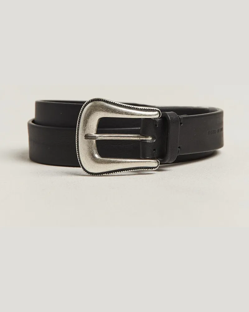 Tiger of Sweden Ecus Leather Western Belt Black Schwarz