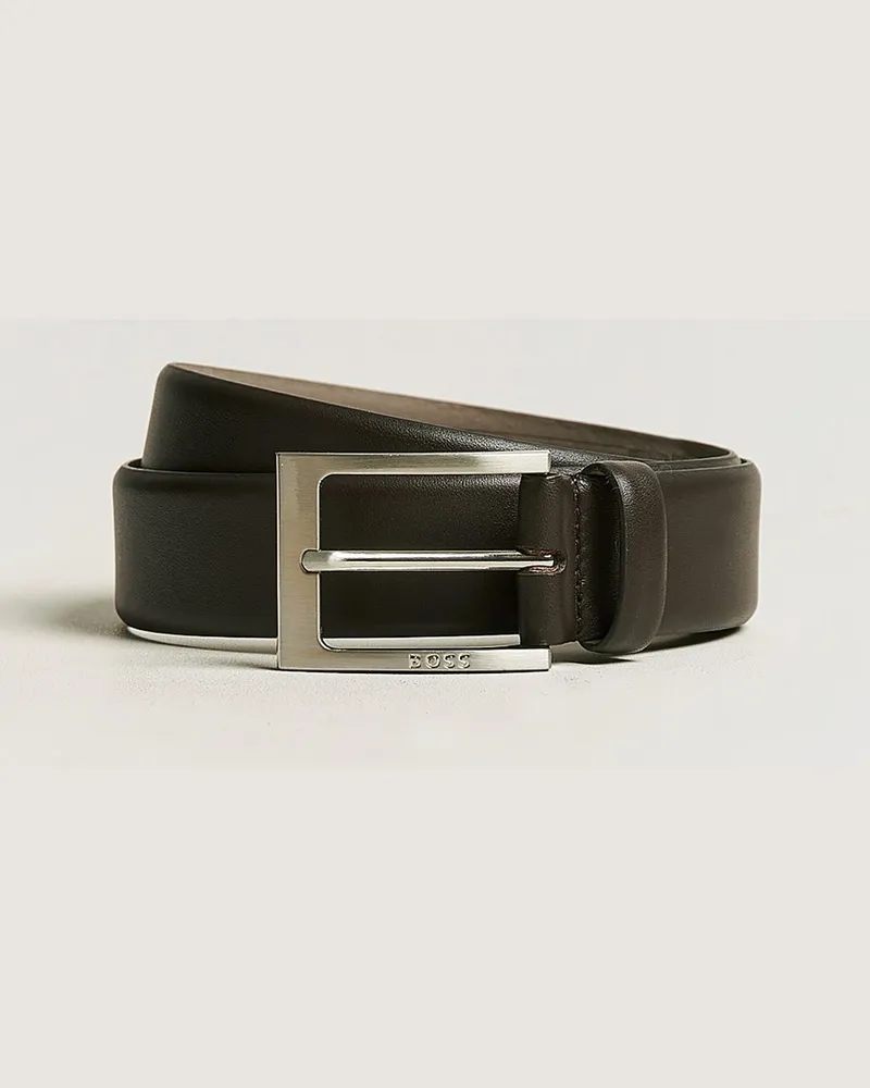 HUGO BOSS Barnabie Leather Belt 3,5 cm Dark Brown Braun