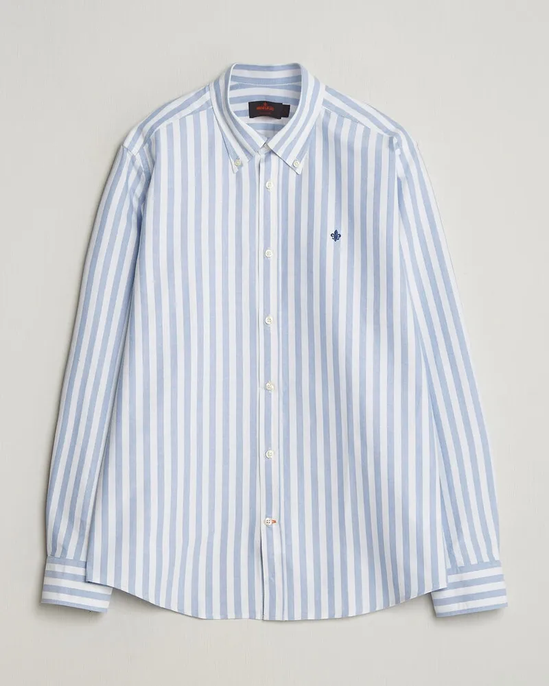 Morris Douglas Striped Oxford Shirt Light Blue Blau