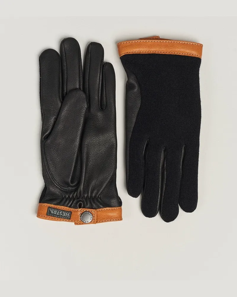 Hestra Deerskin Wool Tricot Glove Black/Black Schwarz