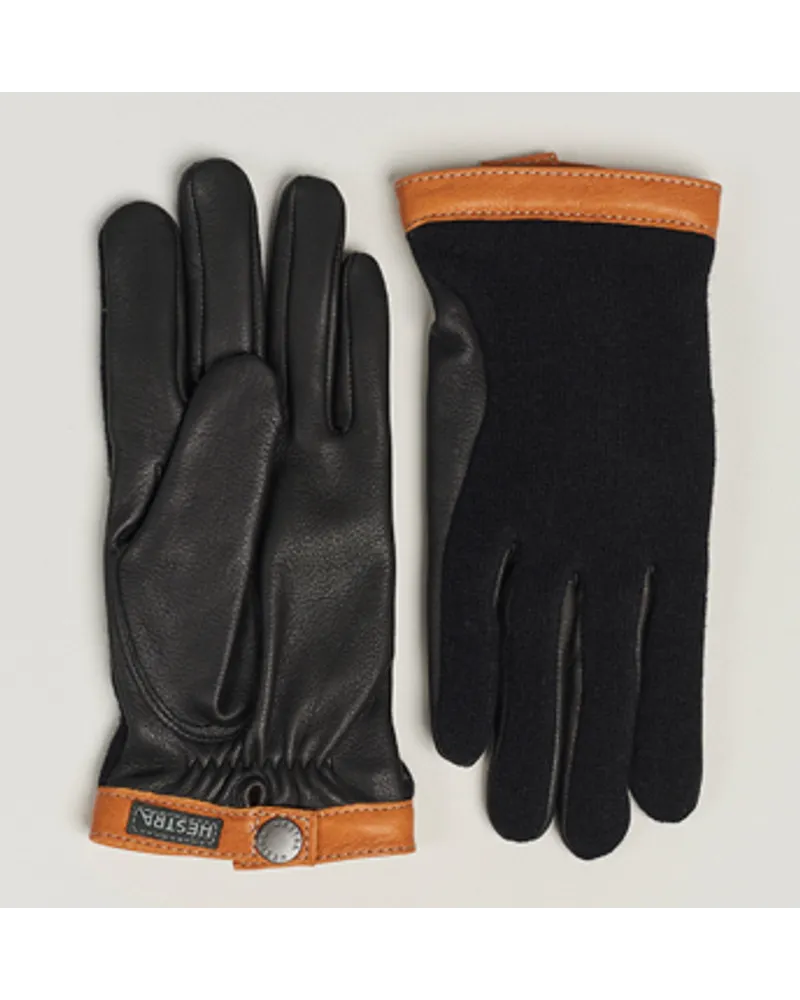 Hestra Deerskin Woll Tricot Glove Black/Black Schwarz