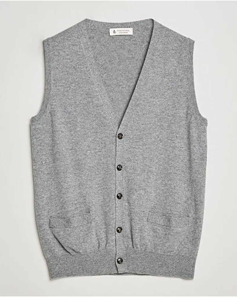 Piacenza Cashmere Cashmere Sleeveless Cardigan Light Grey Grau