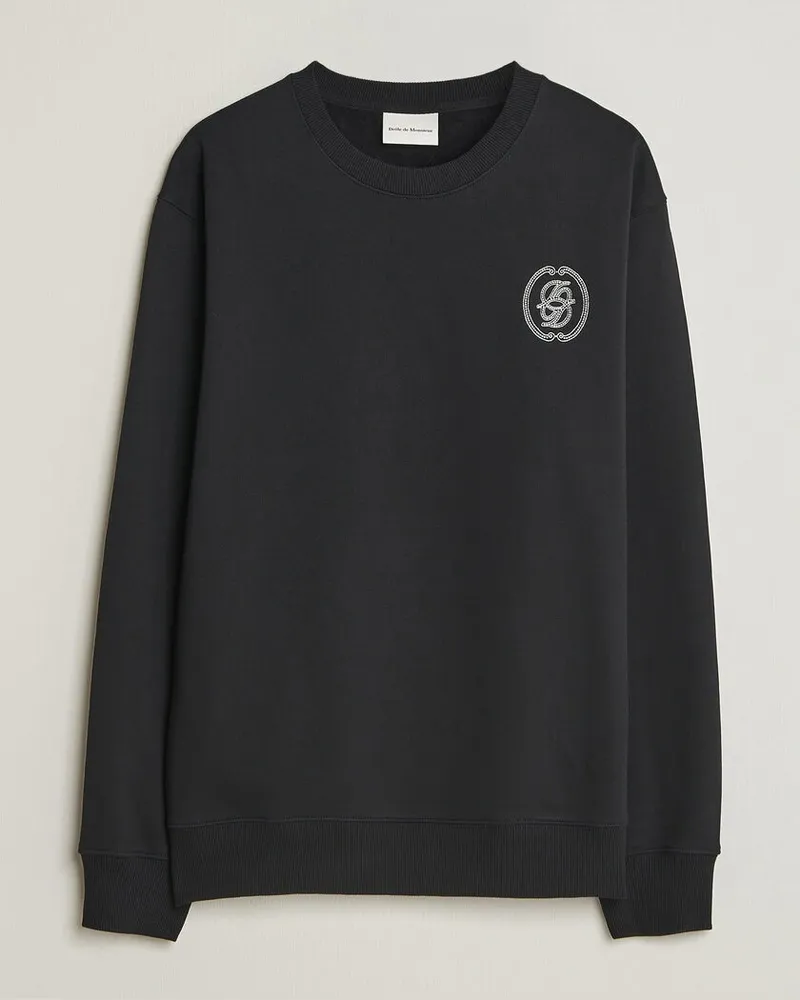 Drôle de Monsieur Mirror D Embroidered Sweatshirt Black Schwarz