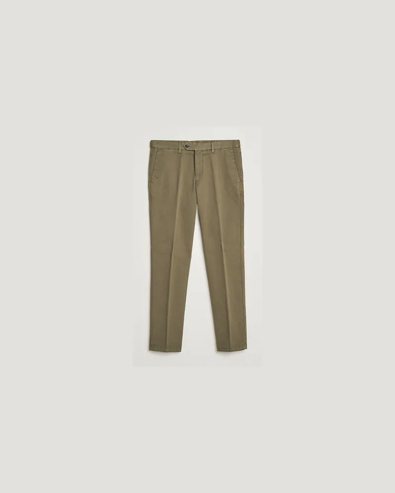 Oscar Jacobson Danwick Cotton Trousers Olive Grün