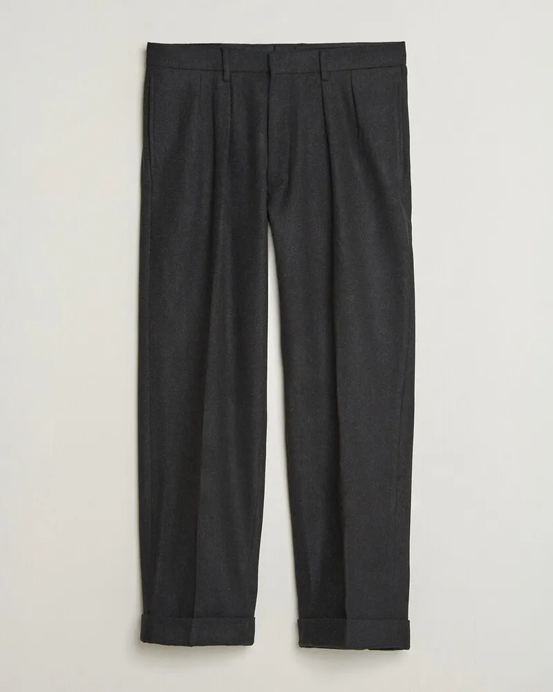 Ralph Lauren Flanell Blend Straight Fit Pants Dark Grey Grau