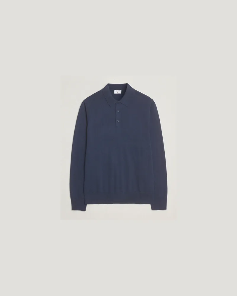 Filippa K Knitted Polo Shirt Dusk Blue Blau