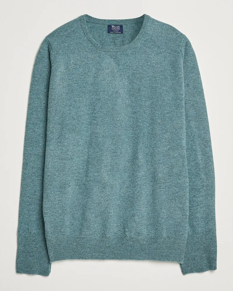 William Lockie Rob Lambswool Crewneck Caspian Grün
