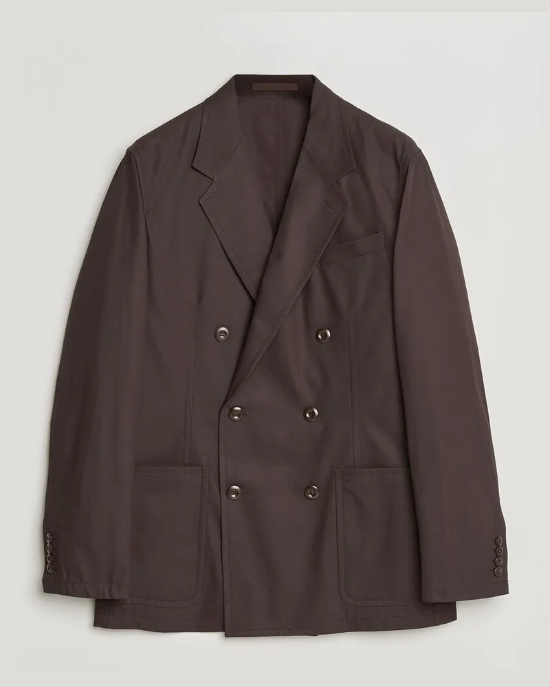 Filippa K Reese Cotton Double Breasted Blazer Dark Chocolate Braun