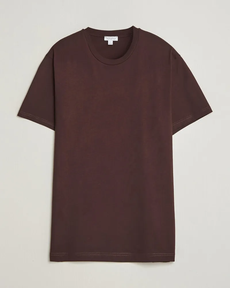 Sunspel Riviera Midweight T-Shirt Dark Brown Braun