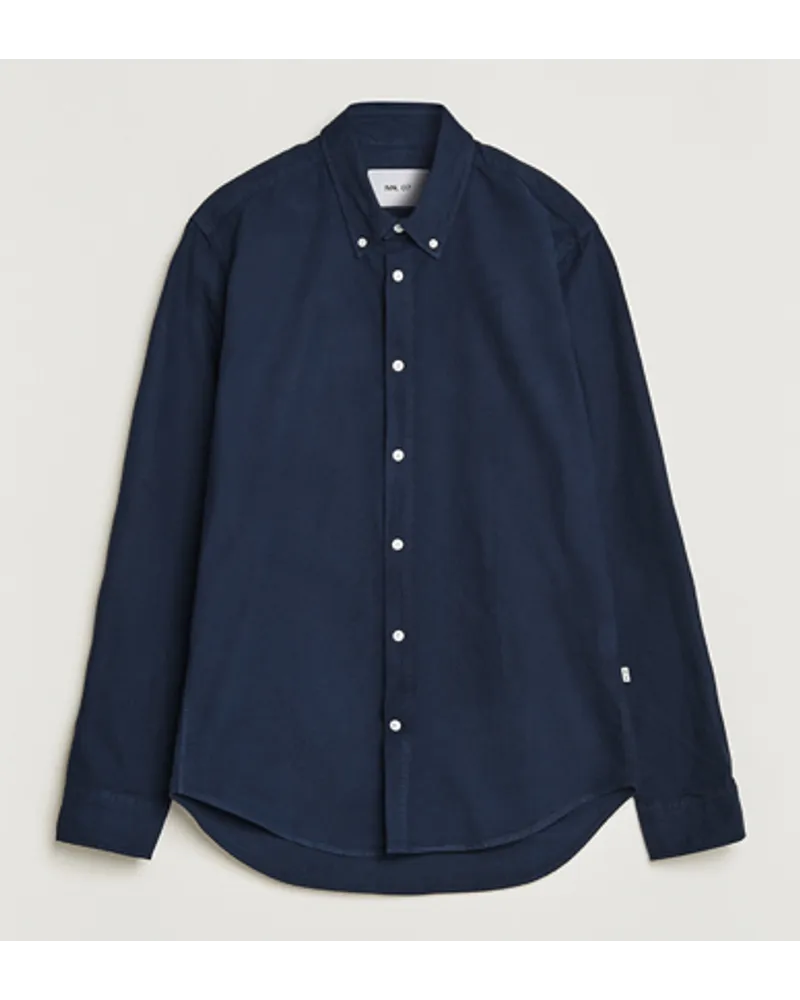 NN 07 Arne Button Down Oxford Shirt Navy Blue Blau