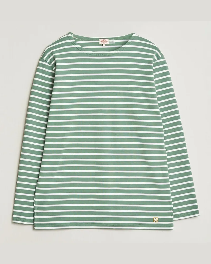 Armor-Lux Houat Héritage Stripe Long Sleeve T-Shirt Ivy/Blanc Mehrfarbig