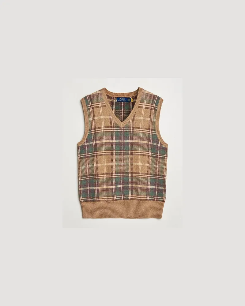 Ralph Lauren Wool/Cotton Vest Tan Combo Braun