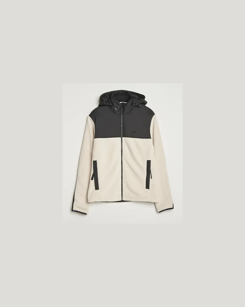 J.Lindeberg Provo Pile Hooded Full Zip Moonbeam Beige