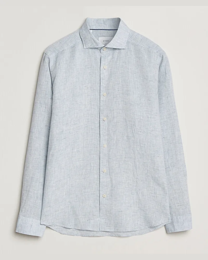 Eton Casual Fit Linen Shirt Light Blue Blau