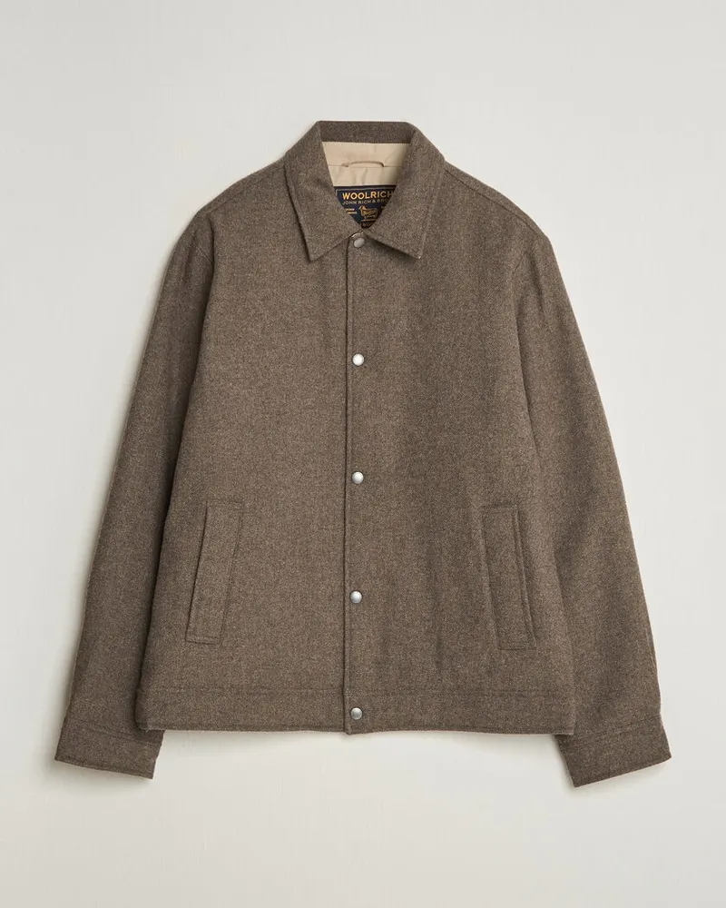 Woolrich Wool Light Padded Keating Shirt Jacket Falcon Braun