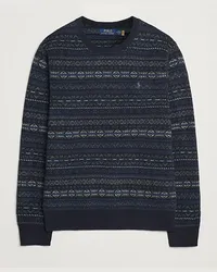 Ralph Lauren Woll Fairisle Sweater Navy Combo Blau