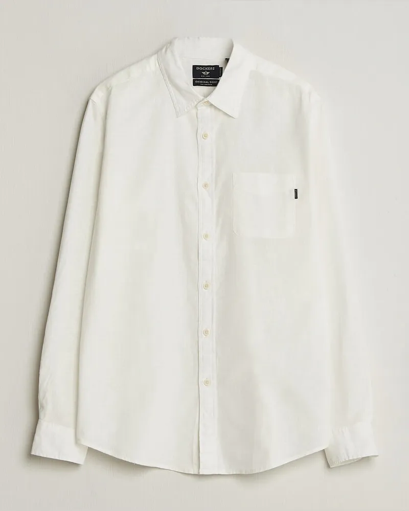 Dockers Slim Linen/Cotton Shirt Undyed Weiß