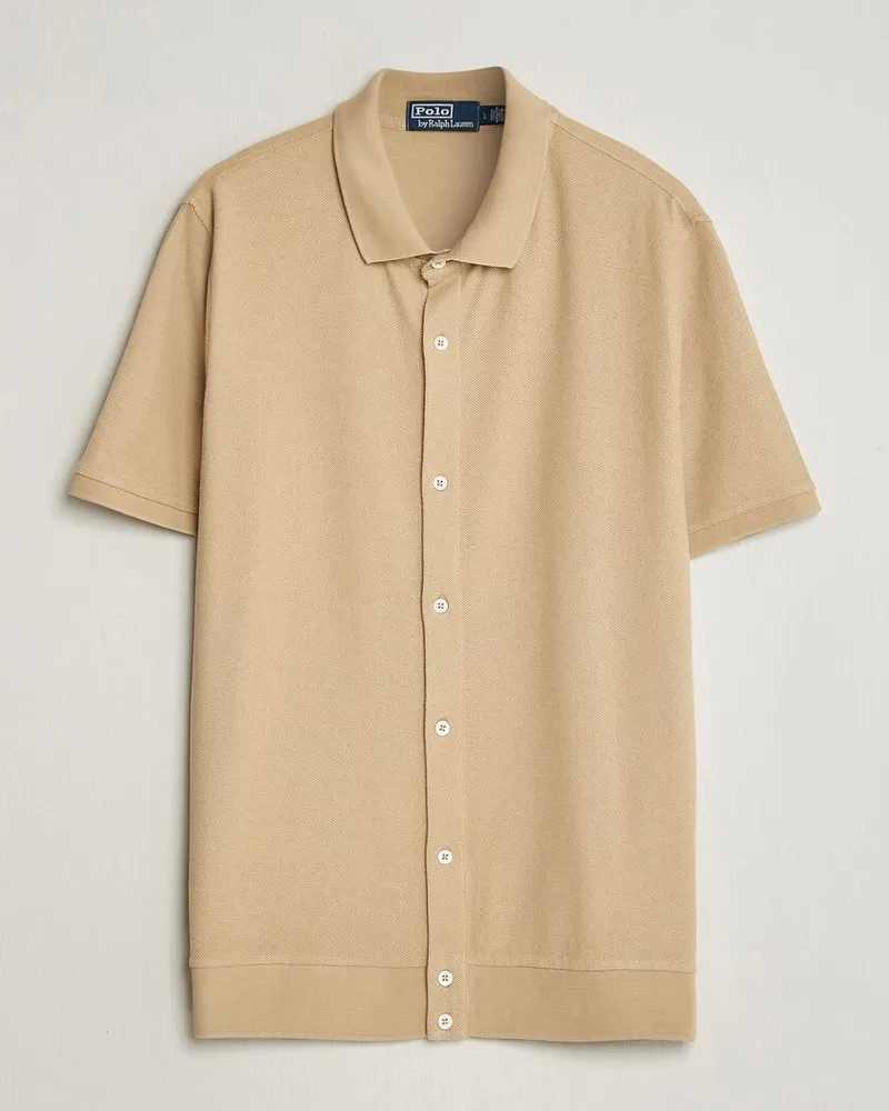 Ralph Lauren Cotton Knitted Polo Coastal Beige Beige