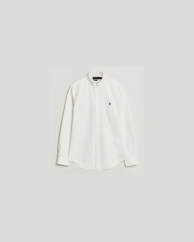 Ralph Lauren Slim Fit Garment Dyed Oxford Shirt White Weiß