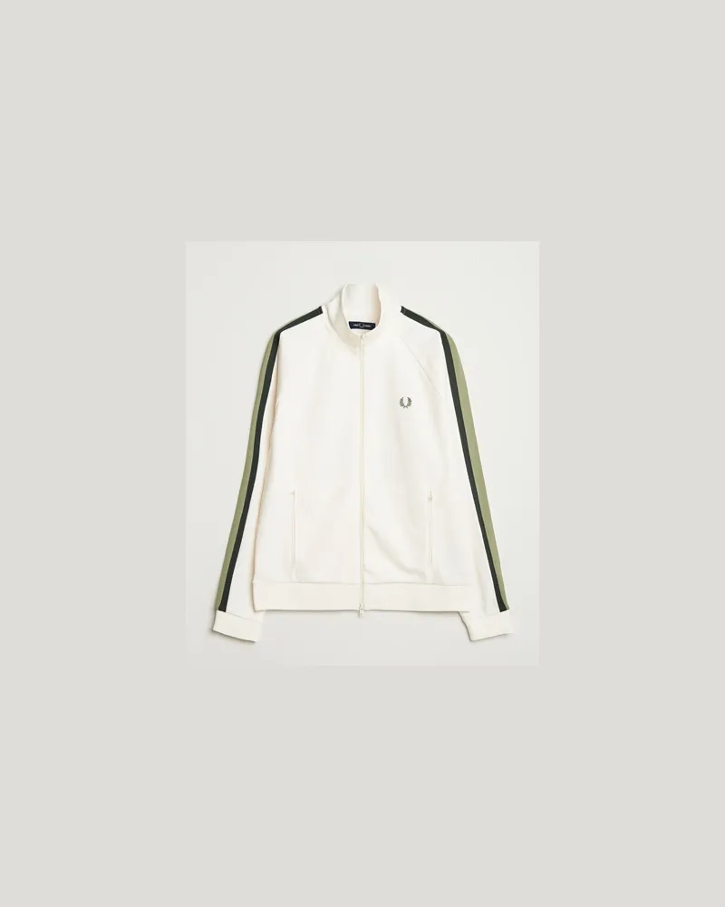 Fred Perry Two Colored Taped Track Jacket Light Ecru Weiß
