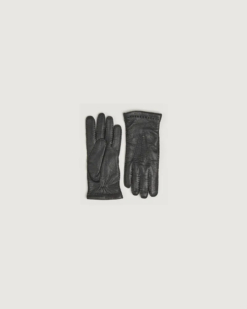 Hestra Peccary Handsewn Cashmere Lined Glove Black Schwarz