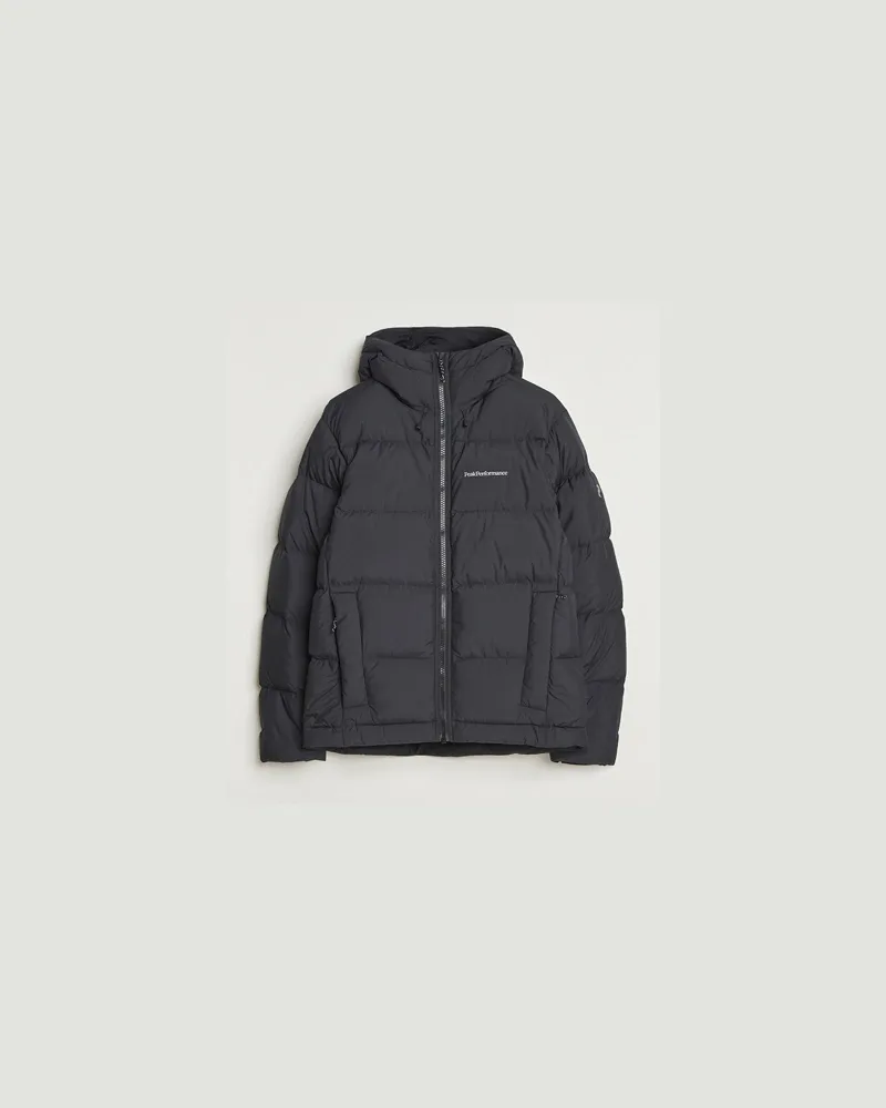 Peak Performance Rivel Down Hooded Jacket Black Schwarz