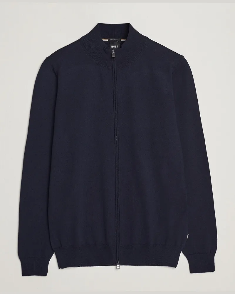 HUGO BOSS Balonso Full-Zip Sweater Dark Blue Blau