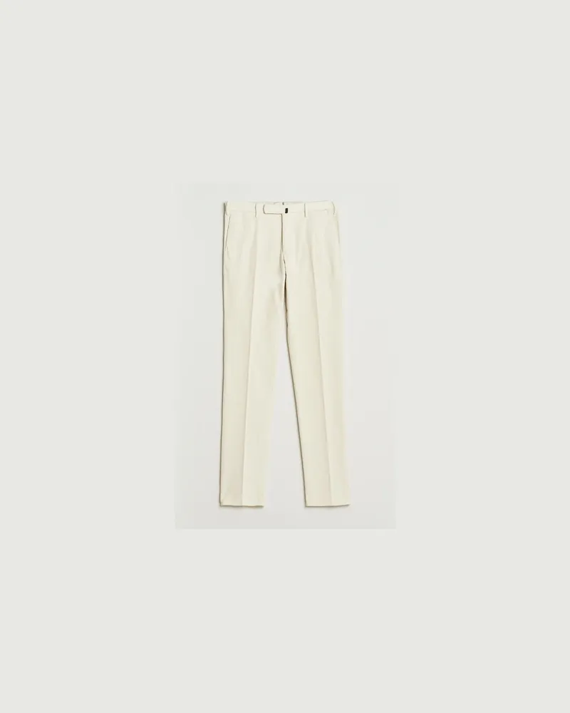 Incotex Slim Fit Baby Corduroy Trousers Off White Weiß