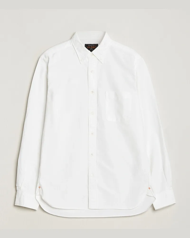 Beams Plus Oxford Button Down Shirt White Weiß