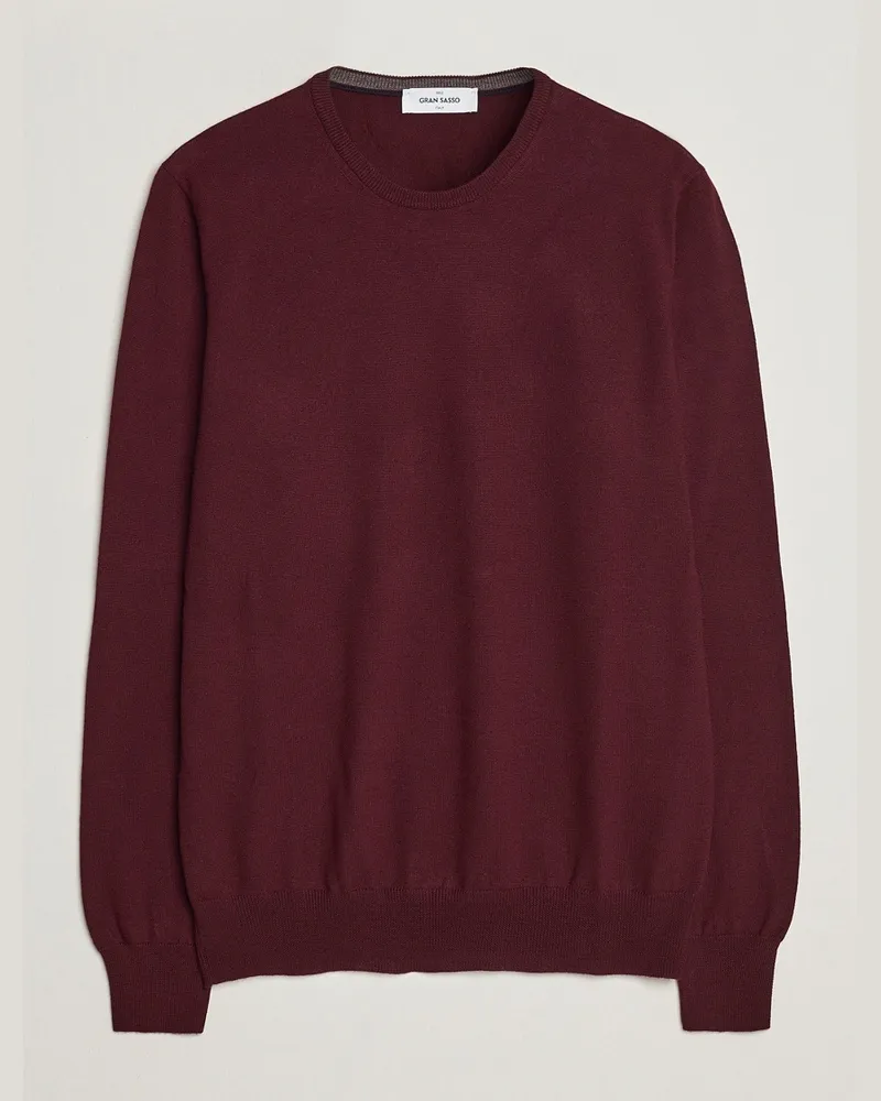 Gran Sasso Merino Fashion Fit Crew Neck Pullover Burgundy Rot