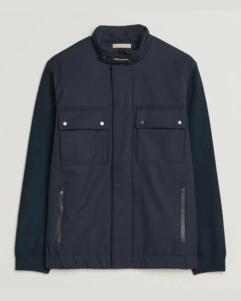 Woolrich Two Layers Hybrid Jacket Melton Blue Blau