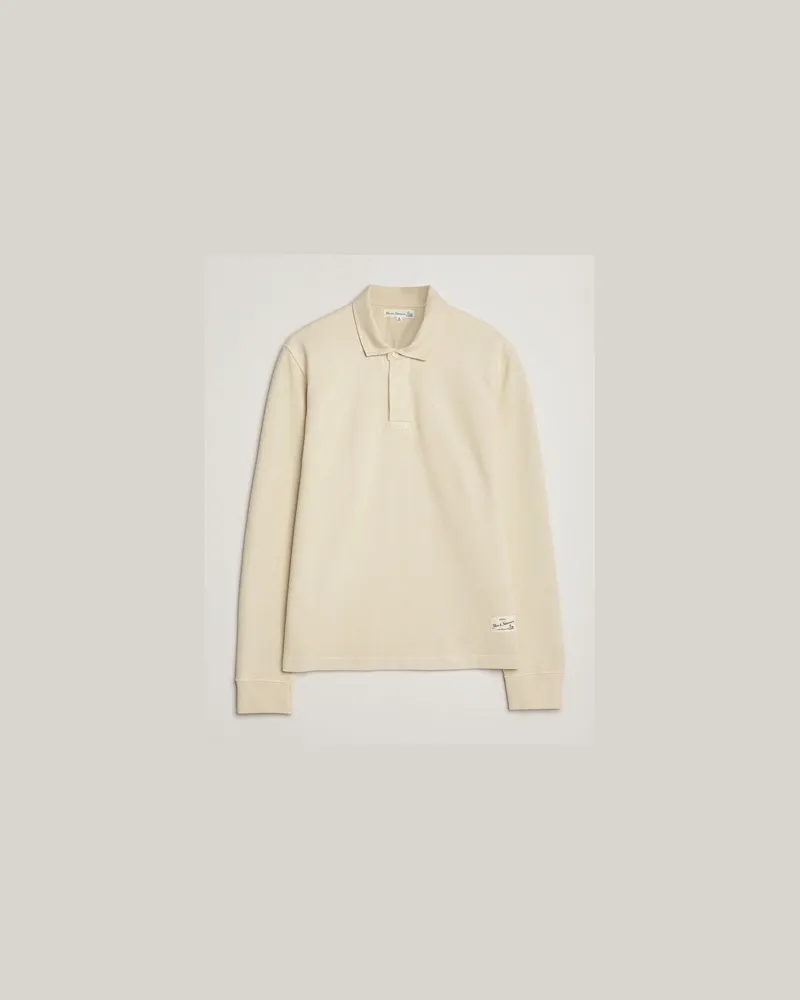 Merz b. Schwanen Relaxed Fit Vintage Cotton Rugby Shirt Nature Beige