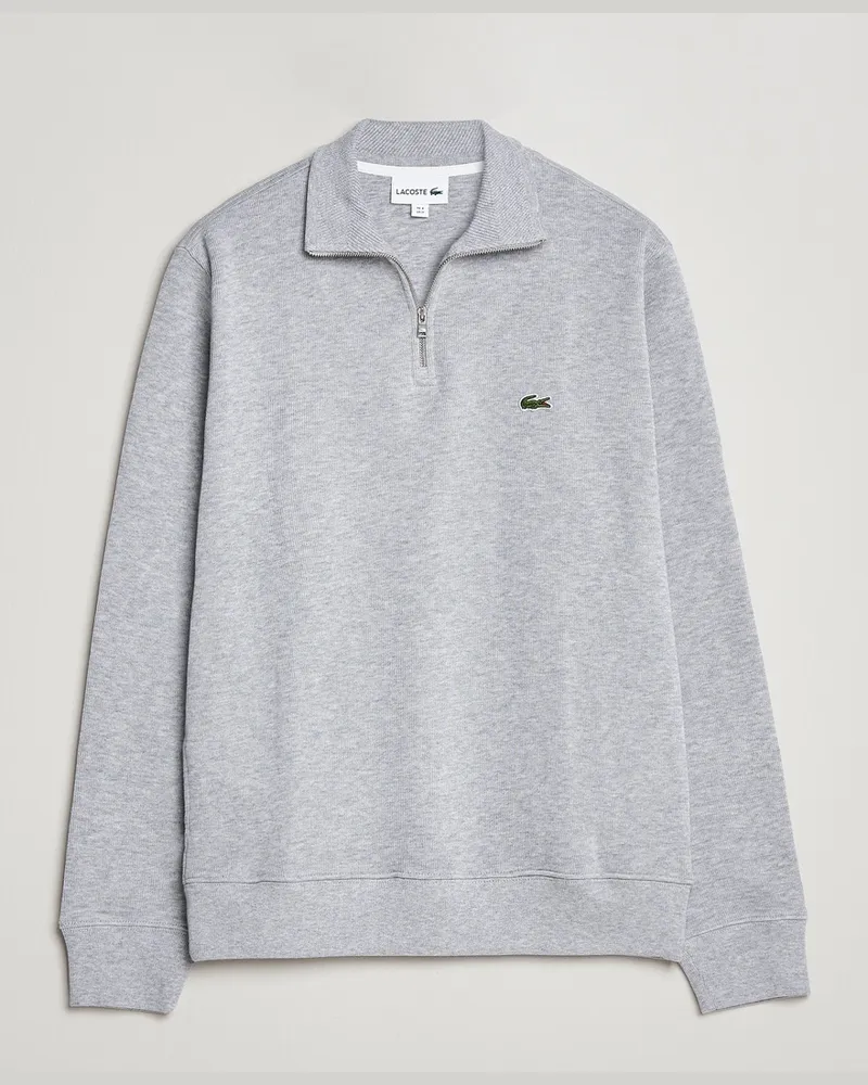 Lacoste Rib Interlock Half Zip Silver Chine Grau