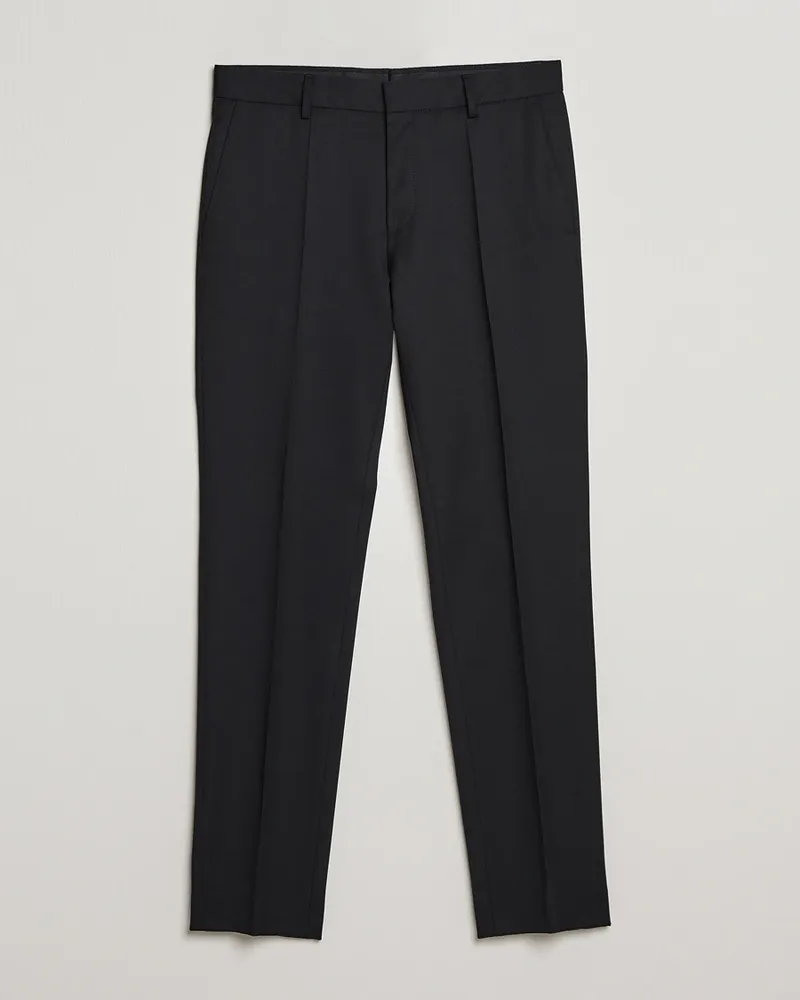 HUGO BOSS Genius Slim Fit Wool Trousers Black Schwarz