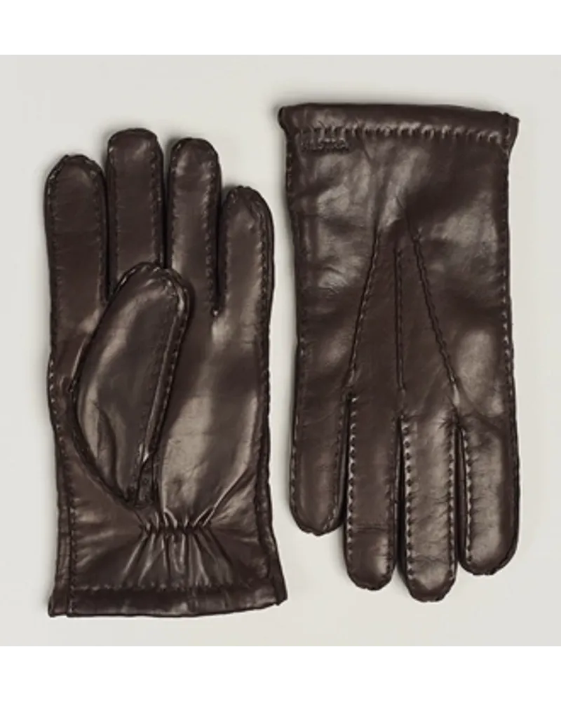 Hestra George Lambskin Hairsheep Glove Espresso Braun