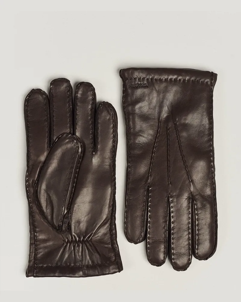 Hestra George Lambskin Hairsheep Glove Espresso Braun