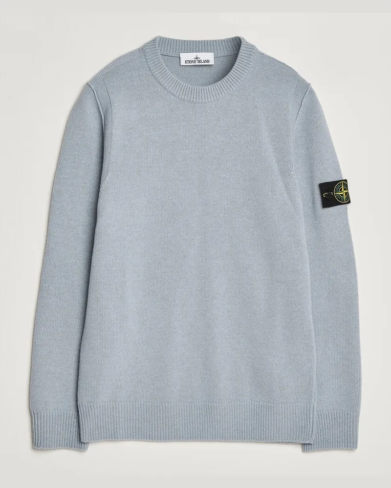 Stone Island Knitted Lambswool Crew Neck Ash Grey Grau