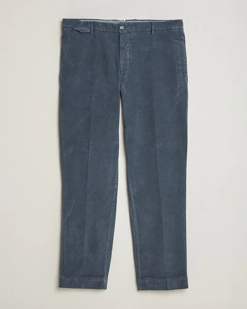 Biagio Santaniello Corduroy Trousers Iron Blue Blau