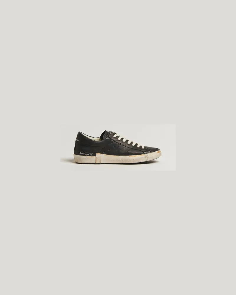 Philippe Model Prsx Low Top Vintage Leather Sneakers Black Schwarz