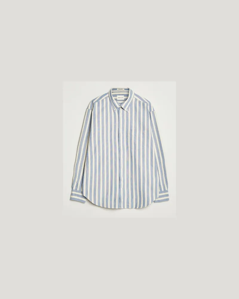 Gant Relaxed Fit Striped Heritage Oxford Shirt Blue Water Blau