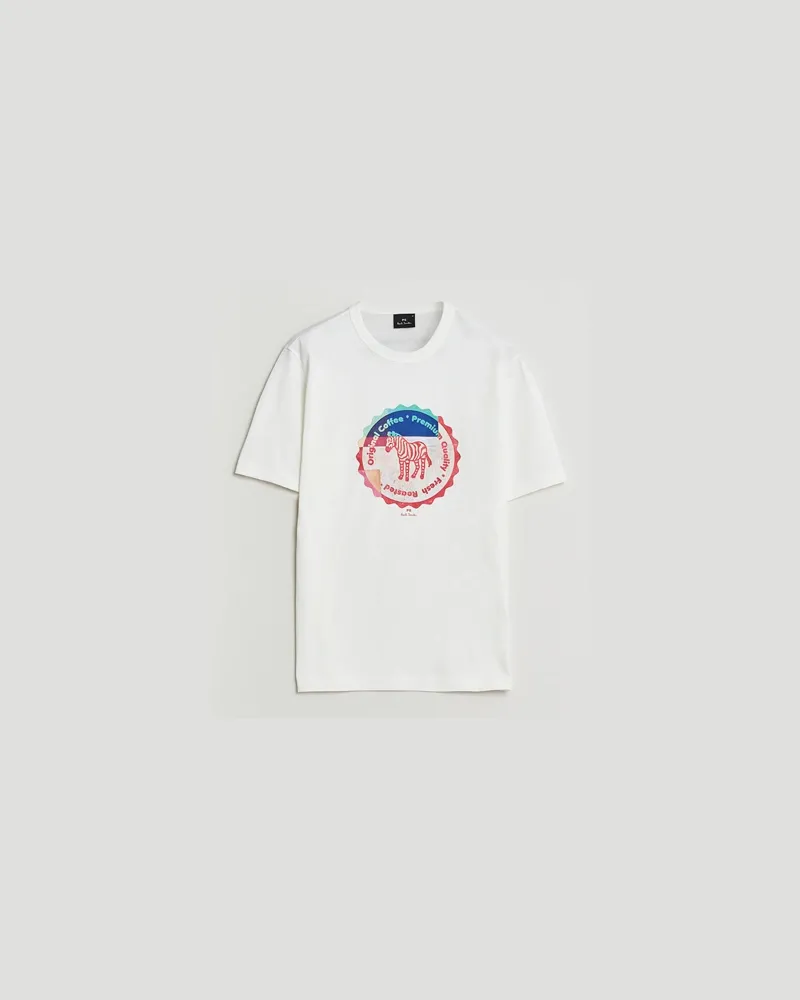 Paul Smith Zebra Bottle Top Crew Neck T-Shirt White Weiß