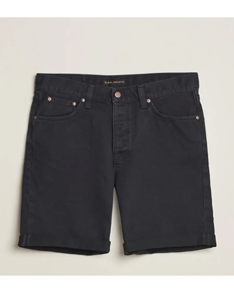 Nudie Jeans Josh Denim Shorts Aged Black Schwarz