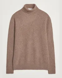 LES DEUX Eddie Woll Rib Rollneck Mountain Grey Melange Beige