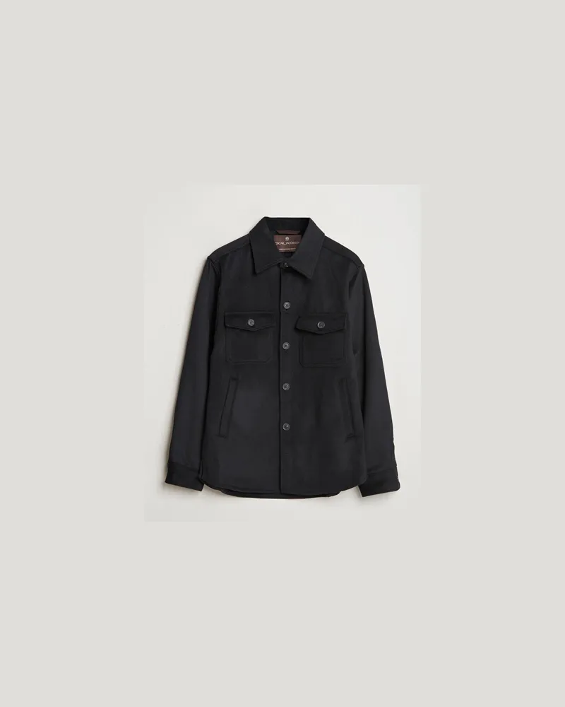 Oscar Jacobson Maverick Woll/Cashmere Shirt Jacket Black Schwarz