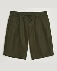 NN 07 Seb Leinen Drawstring Shorts Rosin Green Grün