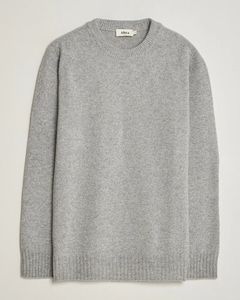 Altea Wool/Cashmere Crew Neck Pullover Light Grey Grau