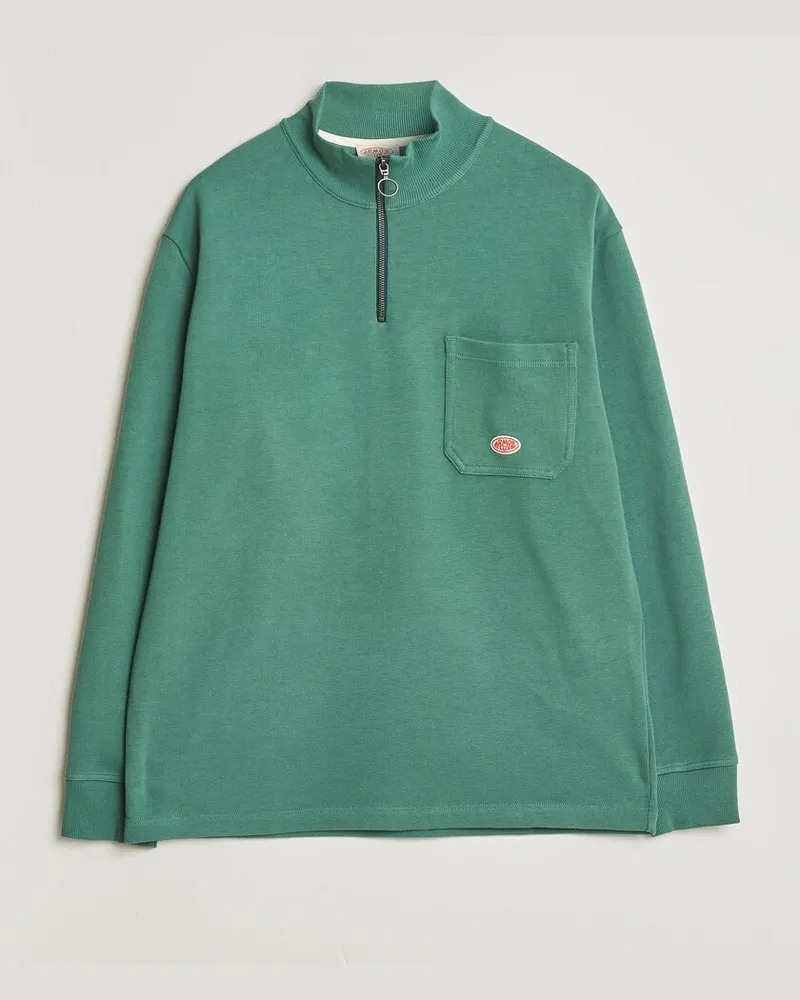 Armor-Lux Camionneur Cotton Half Zip Sweater Dark Ivy Grün