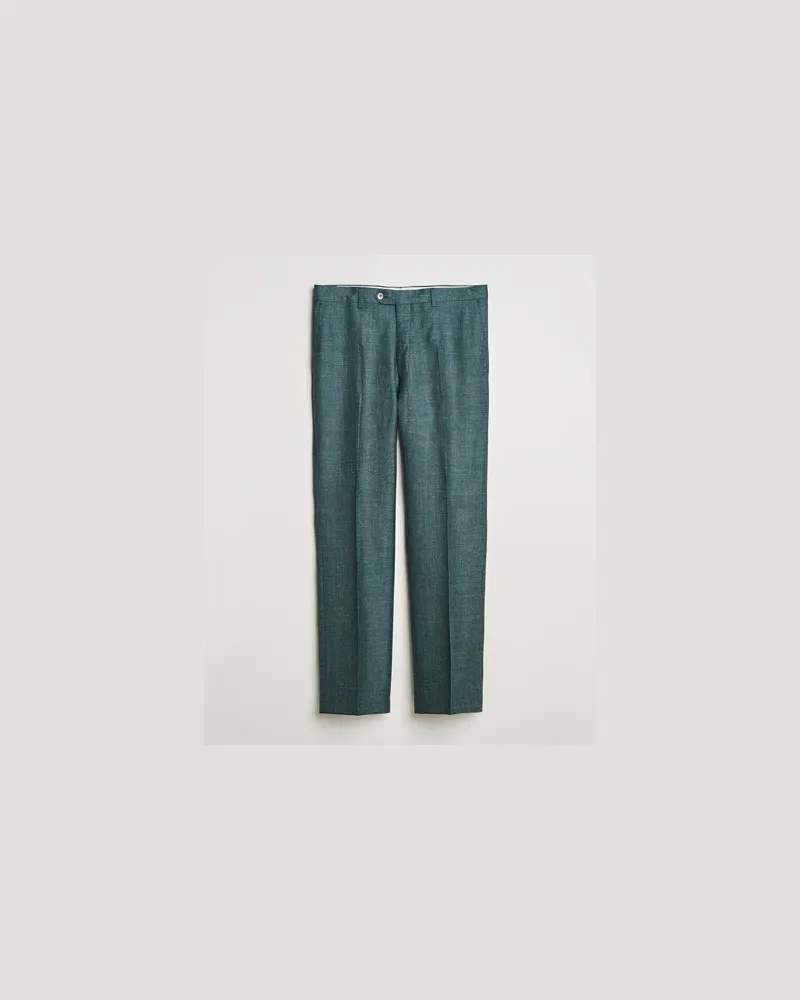 Oscar Jacobson Del S Wool/Silk/Linen Trousers Green Grün